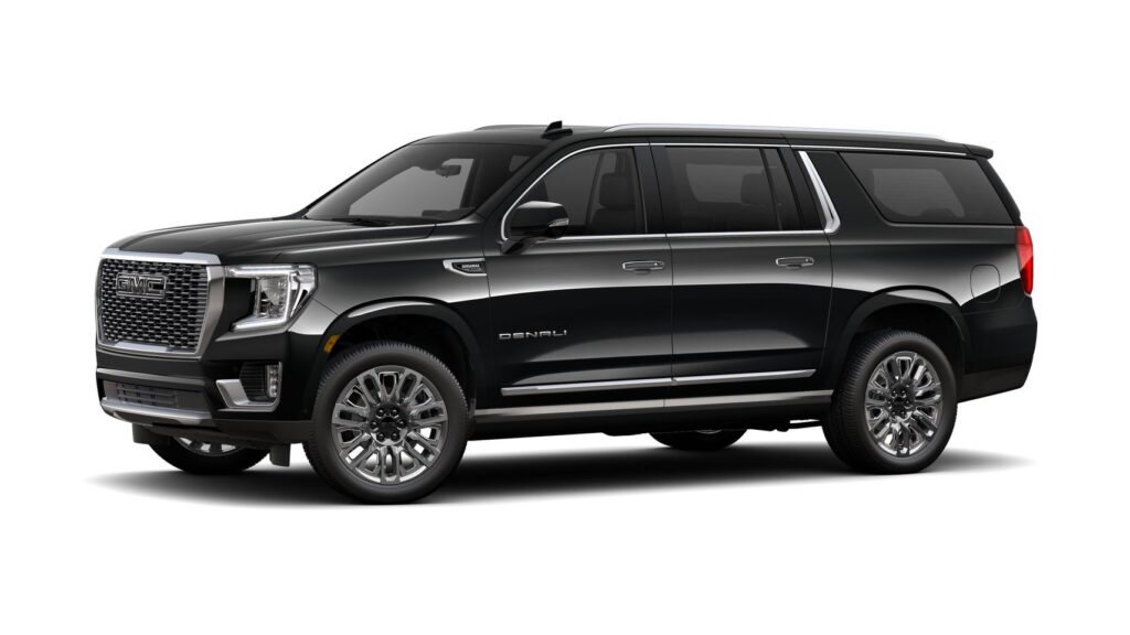 Black Yukon XL Executive SUV for airport transfers, business meetings, concerts, Wedding Limo Getaway Car and Sporting Events Transportation Service.